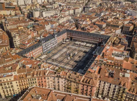 aerial view plaza mayor madrid