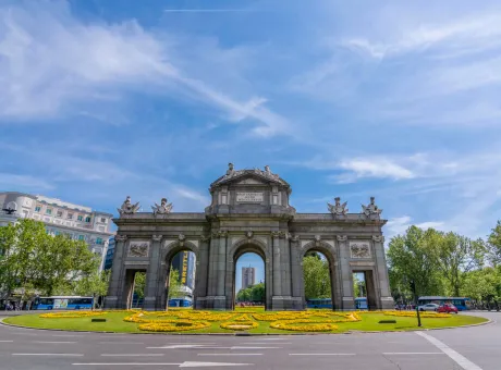 alcala door is one ancient doors city madrid