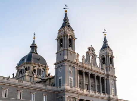 almudena cathedral madrid low angle view