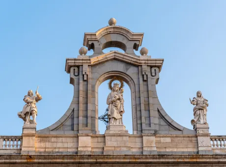 almudena cathedral madrid virgin sculpture entrance