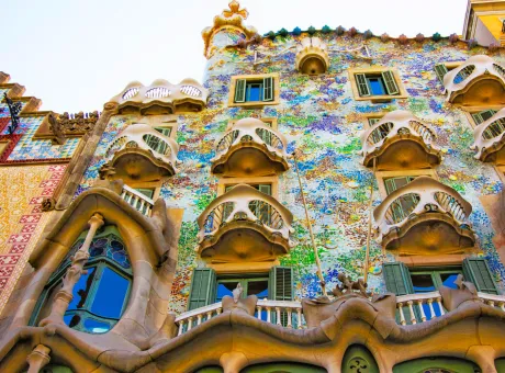 balconies casa batllo building barcelona spain it is also called as house bones it was designed by antoni gaudi spanish architect