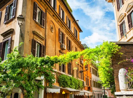 beautiful ancient architecture historic trastevere district rome italy