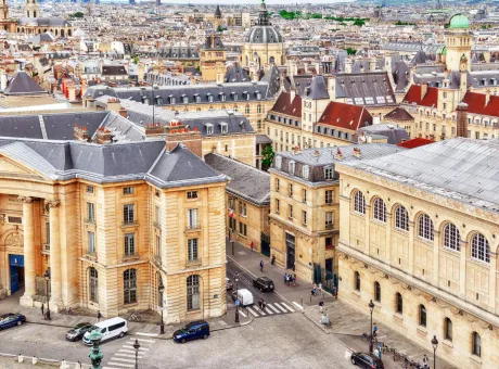 beautiful panoramic view paris from roof pantheon view university paris