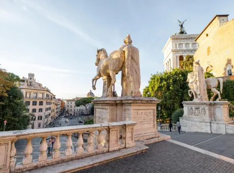 capitoline square monument vittorio emanuele ii rome sunset