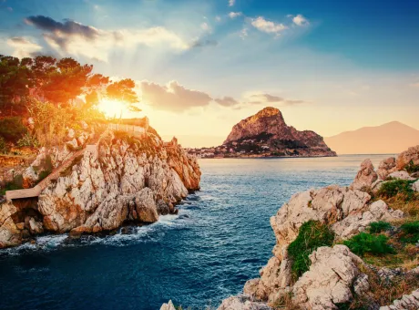 fantastic view nature reserve monte cofano dramatic scen