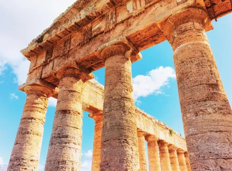 fragment doric temple segesta sicily italy