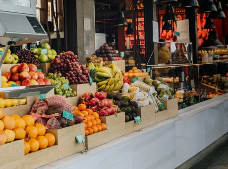 fresh fruit stalls san miguel market