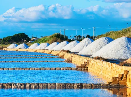 heaps salt salt evaporation pond marsala sicily island italy