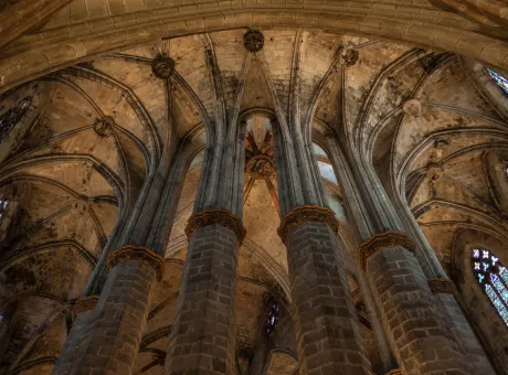 interior santa maria del mar most beautiful gothic church barcelona