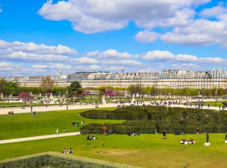 marvelous tuileries garden sunny spring day paris france april 2019