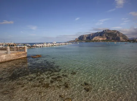 mondello pier sunset sicily near palermo
