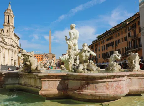 moor fountain piazza navona square rome italy
