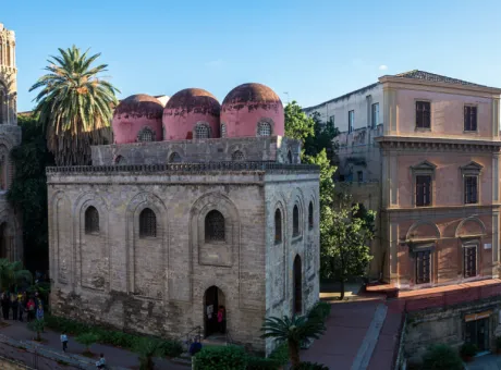 panoramic view palermo with san cataldo church sicily