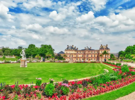 paris france july 08 2016 luxembourg palace park paris jardin du luxembourg one most beautiful gardens paris france