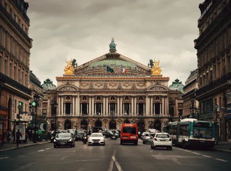 paris opera with street as city famous tourism attraction landmark