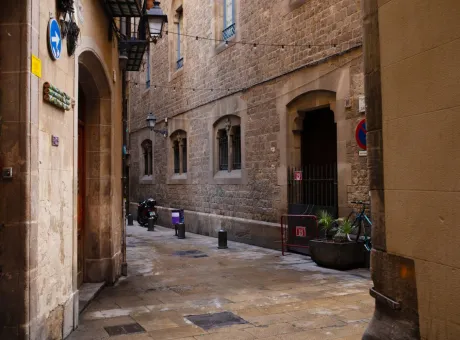 people visiting gothic quarter which is historic centre old city barcelona 2