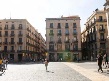people visiting gothic quarter which is historic centre old city barcelona