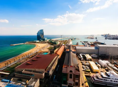 port side barceloneta sea beach