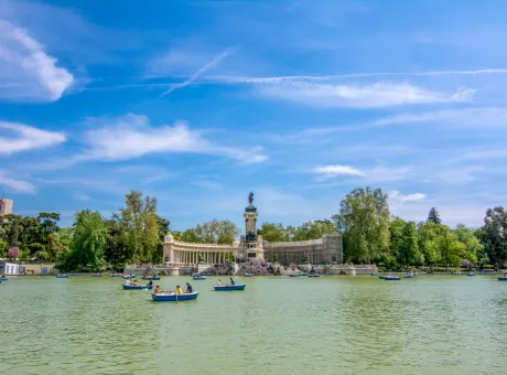 retiro park city park center madrid spain
