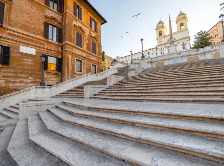 rome cityscape with famous spanish steps