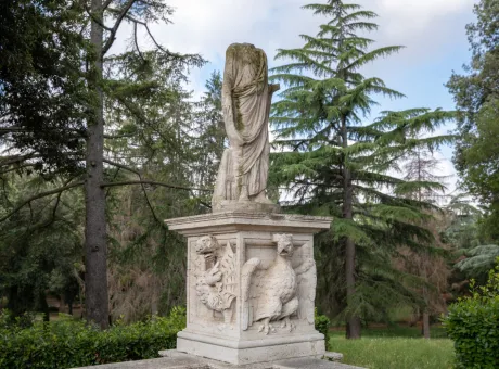rome italy june 22 2018 art sculpture green garden villa borghese summer day 1