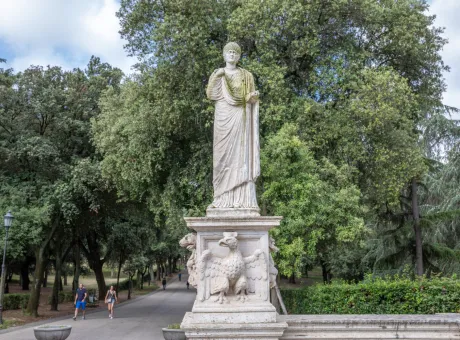 rome italy june 22 2018 art sculpture green garden villa borghese summer day