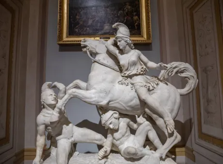 rome italy june 22 2018 baroque marble sculptural group by italian artist galleria borghese villa borghese