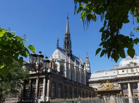 saintechapelle is royal chapel gothic style le de la cit river seine paris france