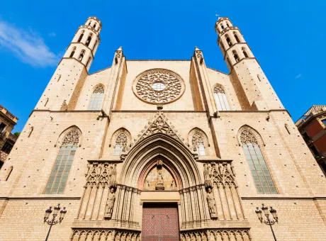 santa maria del mar saint mary sea is church ribera district barcelona spain 1