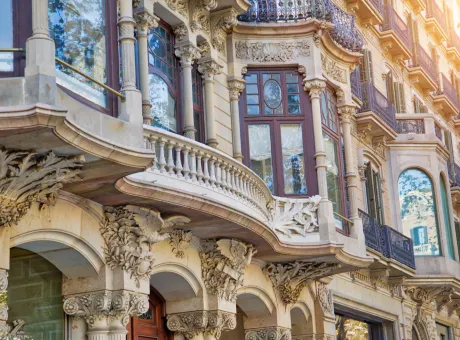 spain barcelona architecture colorful streets historic city center las ramblas