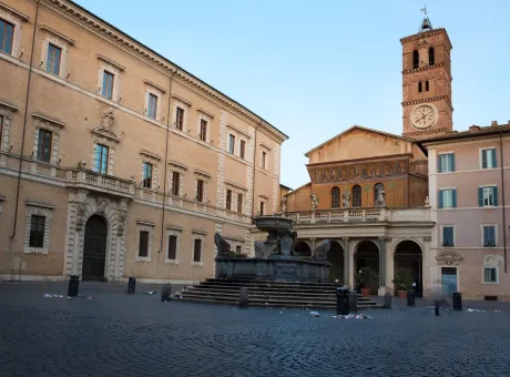 view santa maria trastevere church rome italy