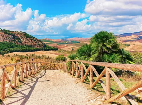 walkway ancient ruins scenery segesta sicily italy